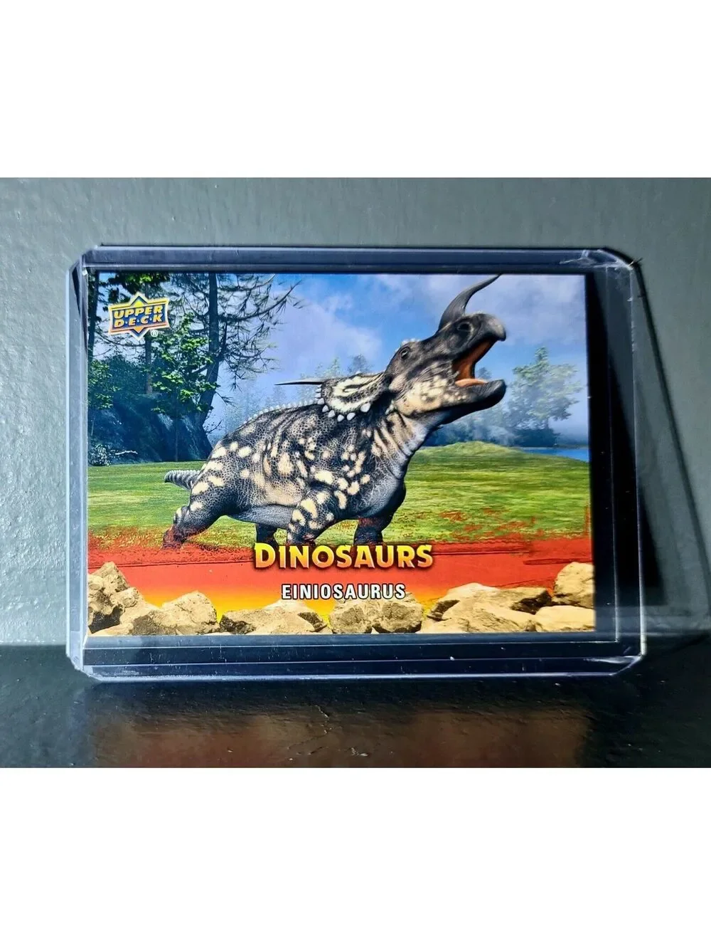 2015 Upper Deck Dinosaurs Einiosaurus Extinction Red Parallel #70 Card